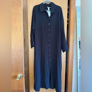 H&M Black Long Sleeve Maxi Dress